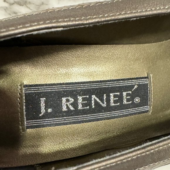 🎉😀CLEARANCE SALE!😀🎉J. RENEE Bronze Metallic Leather and Genuine Python Pumps 8M - Picture 3 of 7
